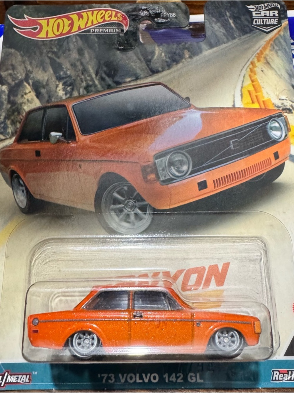 Hot Wheels Premium '73 Volvo 142 GL - Orange  PREMIUM CAR CULTURE CANYON WARR